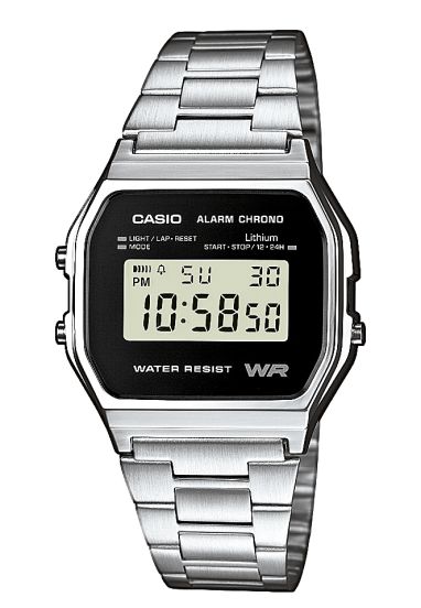 Casio Classic Retro Silver Black A158WEA 1EF