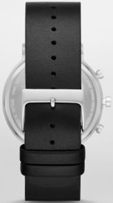 Black leather strap for Skagen Connected Hald Smartwatch Hybrid SKT1205