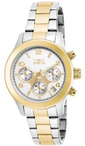 Invicta Angel Lady 38mm Stainless Steel Gold + Steel Silver Dial